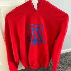 University of Arizona sweatshirt with stitching detail on the hood